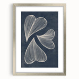 Mid Century Modern Art - Retro Abstract Geometric Leaf Design in Blue