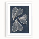 Mid Century Modern Art - Retro Abstract Geometric Leaf Design in Blue