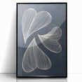 Mid Century Modern Art - Retro Abstract Geometric Leaf Design in Blue