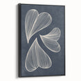 Mid Century Modern Art - Retro Abstract Geometric Leaf Design in Blue