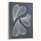 Mid Century Modern Art - Retro Abstract Geometric Leaf Design in Blue