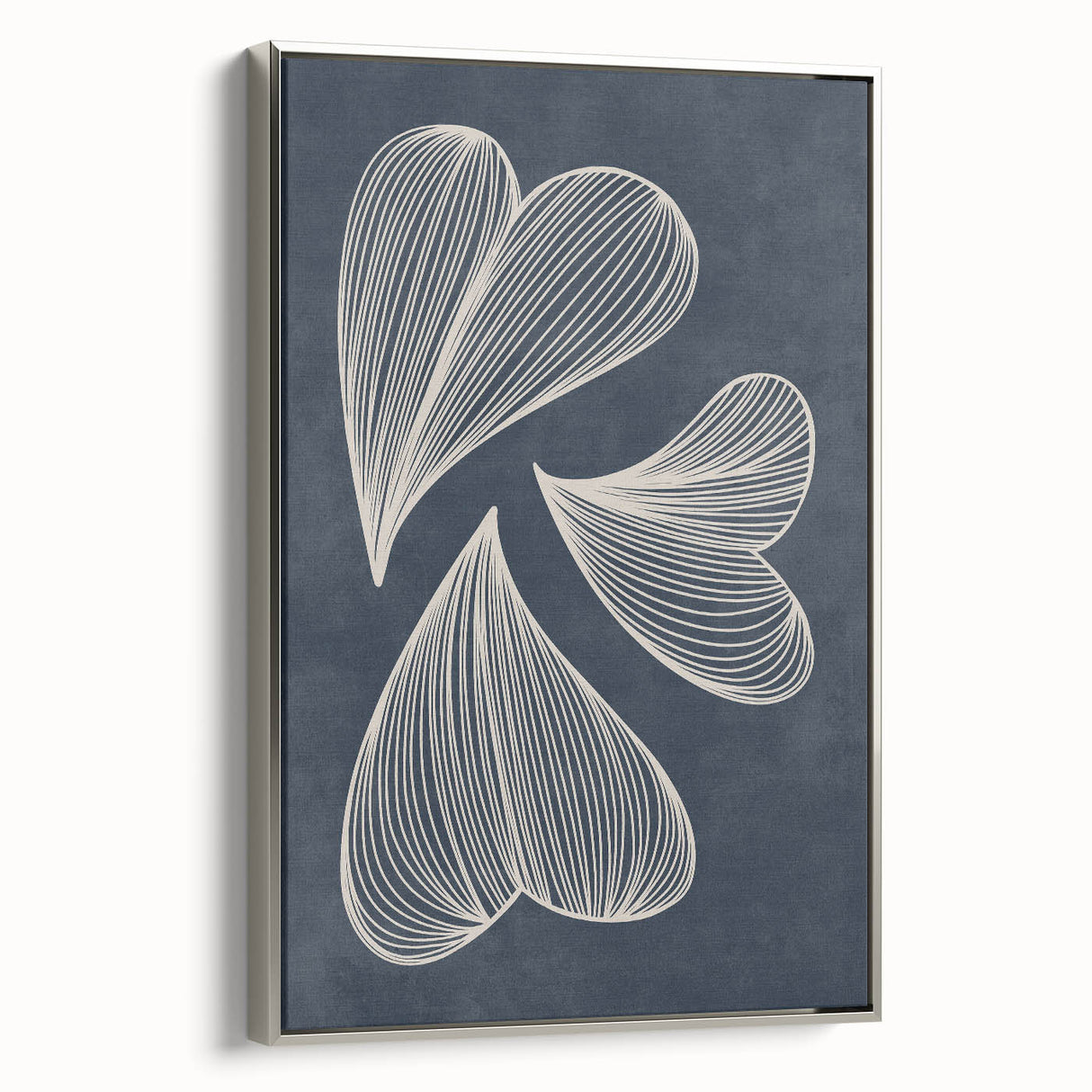 Mid Century Modern Art - Retro Abstract Geometric Leaf Design in Blue