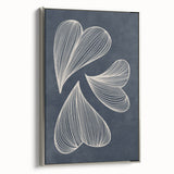Mid Century Modern Art - Retro Abstract Geometric Leaf Design in Blue