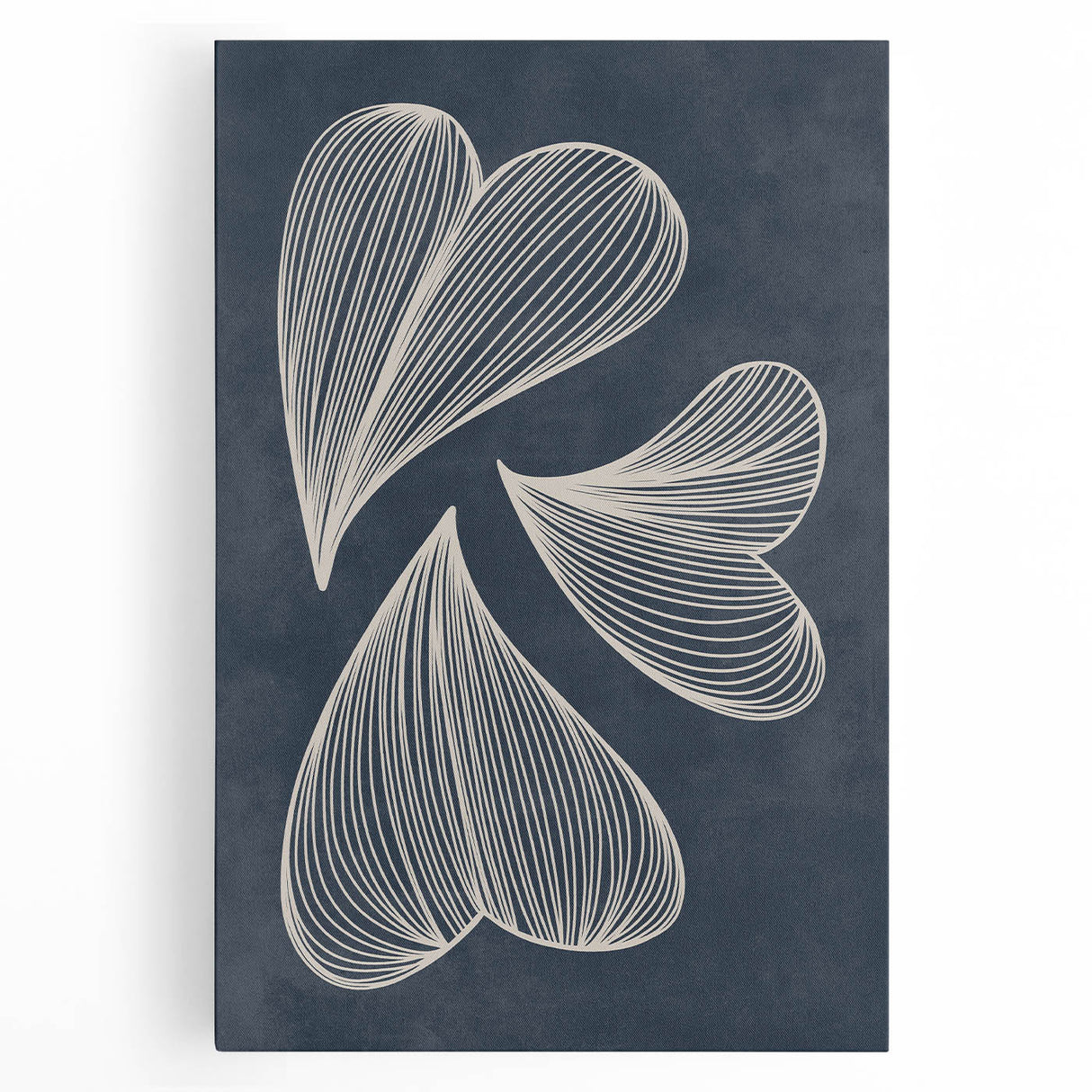 Mid Century Modern Art - Retro Abstract Geometric Leaf Design in Blue
