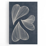 Mid Century Modern Art - Retro Abstract Geometric Leaf Design in Blue