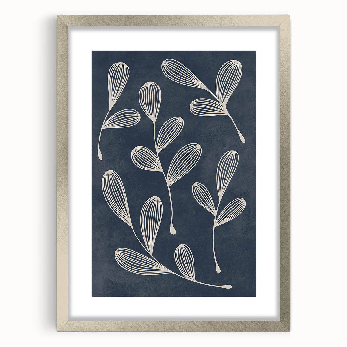 Mid Century Modern Art - Abstract Retro Leaf Pattern in Minimalist Style