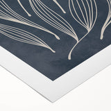 Mid Century Modern Art - Minimalist Abstract Leaf Design in Navy Blue