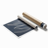Mid Century Modern Art - Minimalist Abstract Leaf Design in Navy Blue