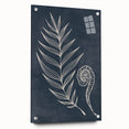 Mid Century Modern Art - Retro Minimalist Botanical Design in Navy Blue