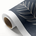 Mid Century Modern Art - Retro Minimalist Botanical Design in Navy Blue