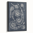 Mid Century Modern Art - Retro Spiral Geometric Design in Navy Blue