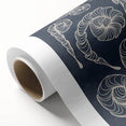 Mid Century Modern Art - Retro Spiral Geometric Design in Navy Blue