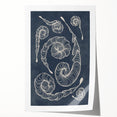 Mid Century Modern Art - Retro Spiral Geometric Design in Navy Blue