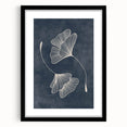 Mid Century Modern Art - Retro Minimalist Ginkgo Leaf Design in Blue