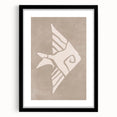 Mid Century Modern Art - Minimalist Retro Fish Design in Beige Tones
