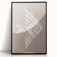 Mid Century Modern Art - Minimalist Retro Fish Design in Beige Tones
