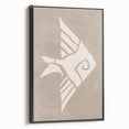 Mid Century Modern Art - Minimalist Retro Fish Design in Beige Tones