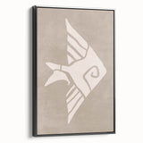 Mid Century Modern Art - Minimalist Retro Fish Design in Beige Tones