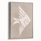 Mid Century Modern Art - Minimalist Retro Fish Design in Beige Tones