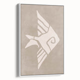 Mid Century Modern Art - Minimalist Retro Fish Design in Beige Tones