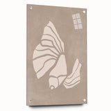 Mid Century Modern Art - Retro Minimalist Shell Design in Beige Tones