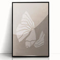 Mid Century Modern Art - Retro Minimalist Shell Design in Beige Tones