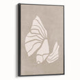 Mid Century Modern Art - Retro Minimalist Shell Design in Beige Tones