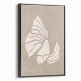 Mid Century Modern Art - Retro Minimalist Shell Design in Beige Tones
