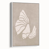 Mid Century Modern Art - Retro Minimalist Shell Design in Beige Tones
