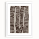 Mid Century Modern Art - Retro Minimalist Abstract Line Design in Brown