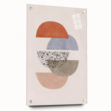 Mid Century Modern Art - Retro Geometric Abstract Shapes in Mixed Tones