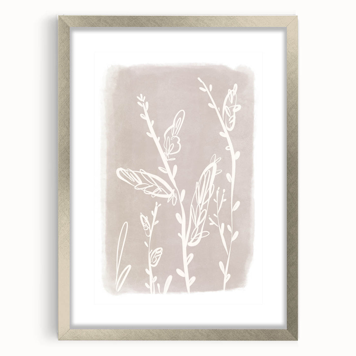 Mid Century Modern Minimalist Art - Retro Floral Geometric Wall Decor