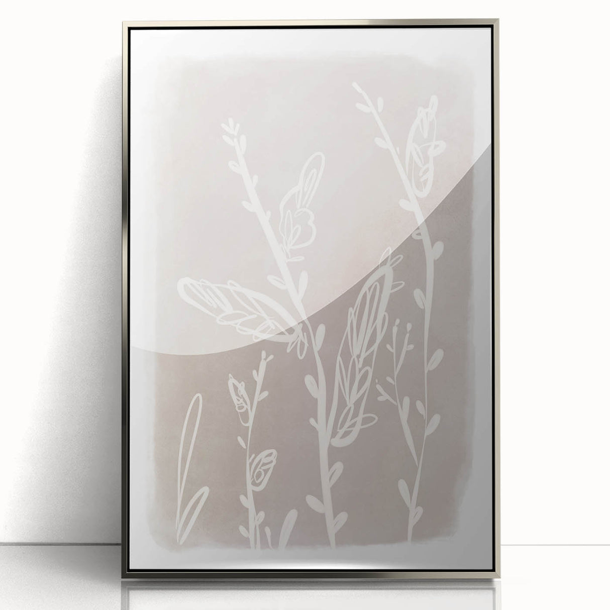 Mid Century Modern Minimalist Art - Retro Floral Geometric Wall Decor