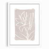 Mid Century Modern Floral Wall Art - Minimalist Line Art - Vintage Style