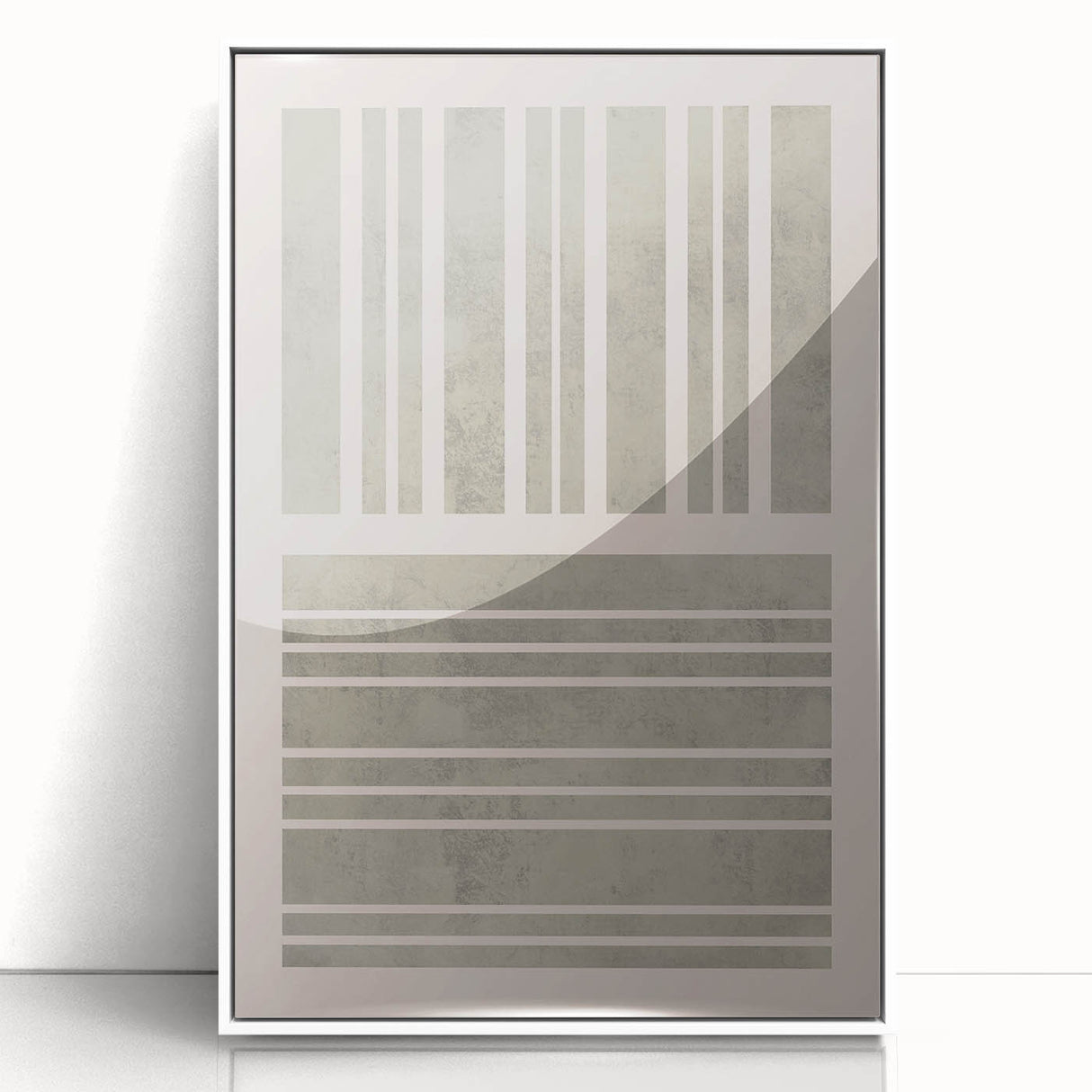 Mid Century Modern Abstract Striped Art - Minimalist Geometric Wall Decor