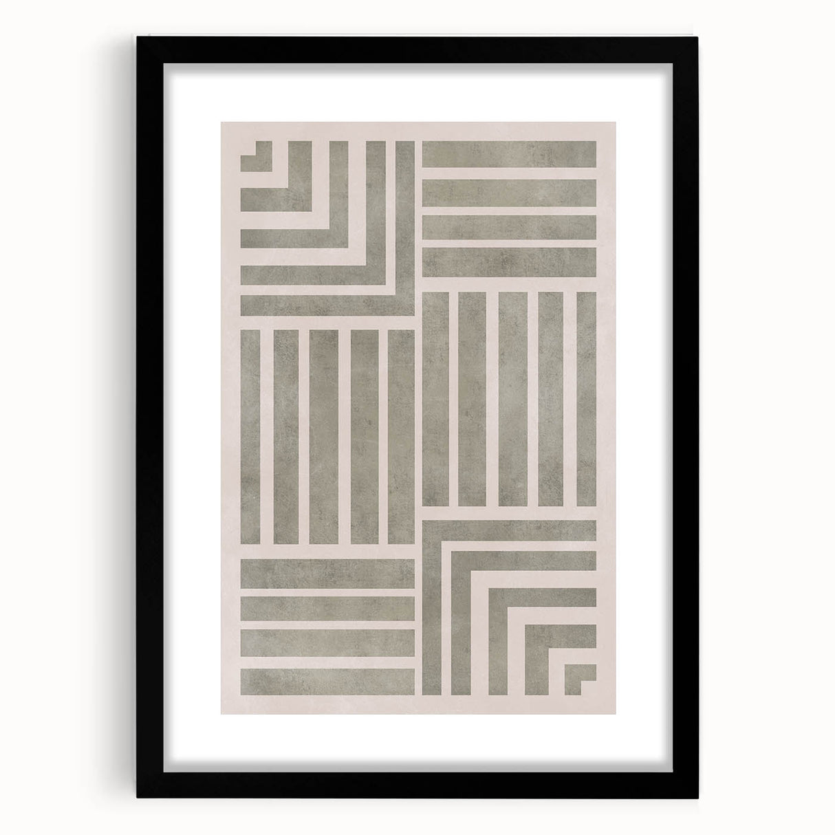 Mid Century Modern Geometric Abstract Art - Minimalist Retro Striped Decor