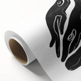 Mid Century Modern Art – Retro Abstract Fish Wall Decor in Black & White