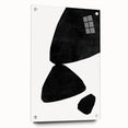 Mid Century Modern Art – Minimalist Abstract Black Shapes in White Space