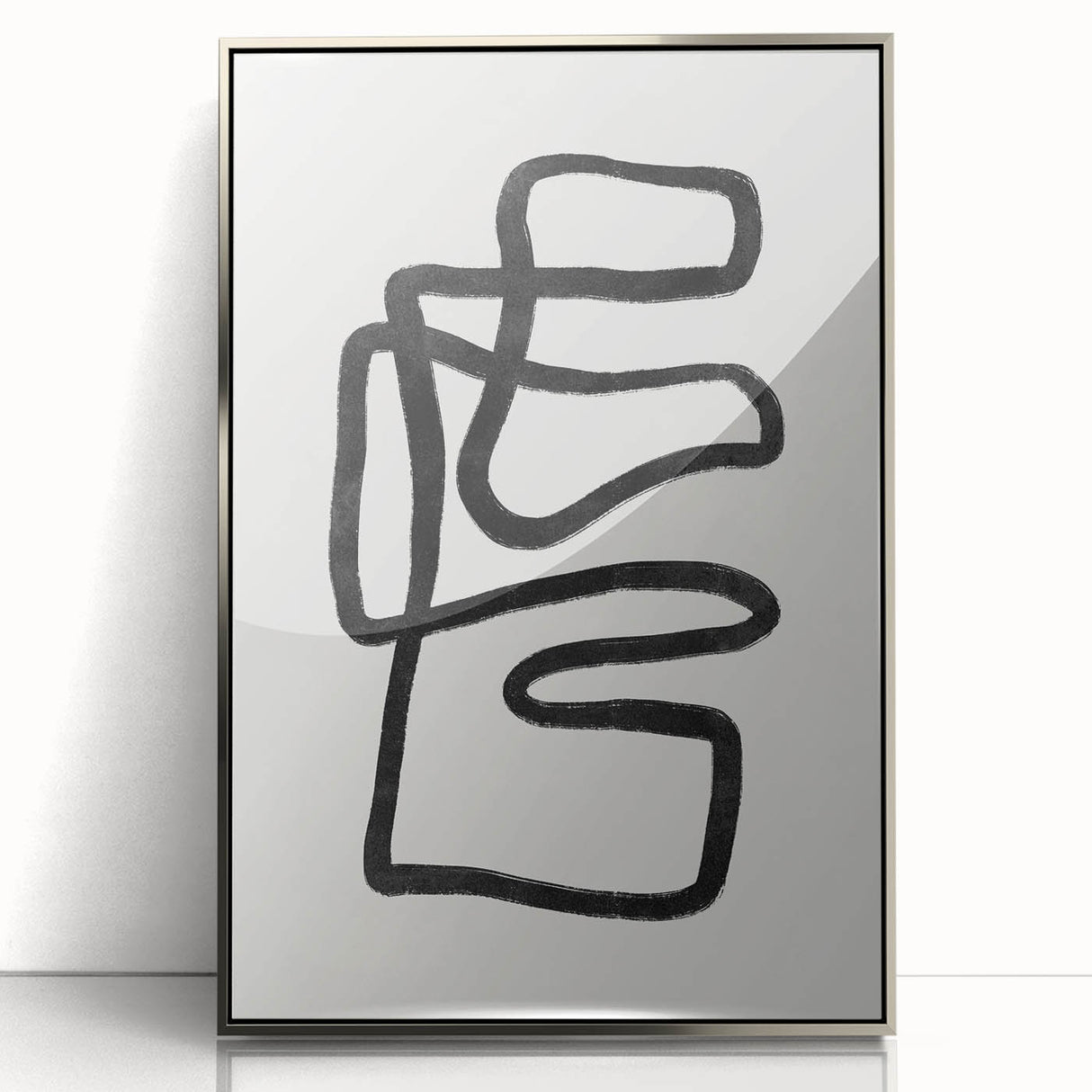 Mid Century Modern Art | Abstract Geometric Minimalist Line Art Decor