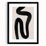 Mid Century Modern Art | Abstract Minimalist Black Line Wall Decor