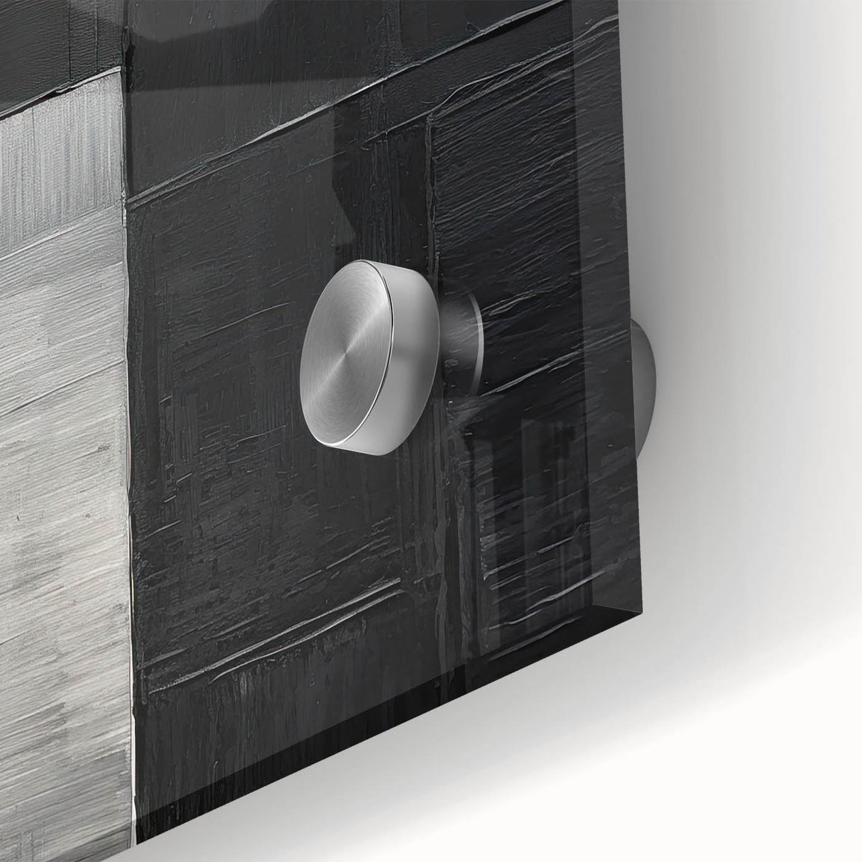 Modern Minimalist Wall Art – Geometric Black and Silver Abstract Design
