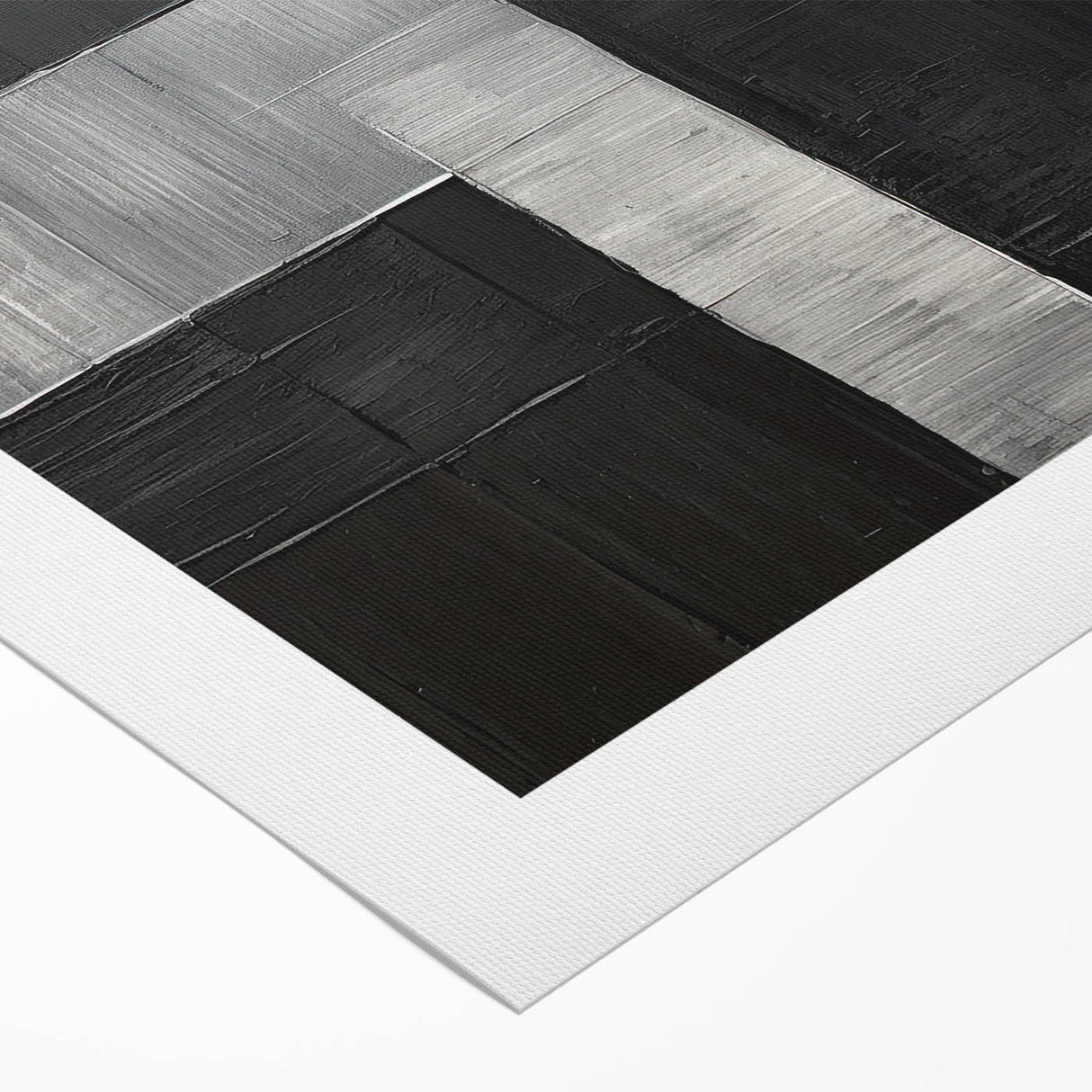 Modern Minimalist Wall Art – Geometric Black and Silver Abstract Design