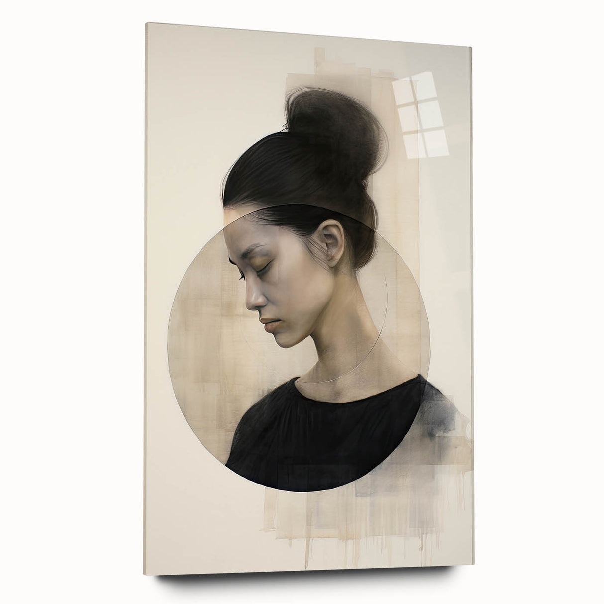 Modern Minimalist Portrait Art – Elegant Abstract Female Silhouette