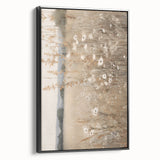 Minimalist Landscape Art: Soft Field of Wildflowers in Neutral Tones