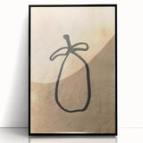 Minimalist Abstract Line Art: Organic Shape with Neutral Background