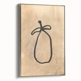 Minimalist Abstract Line Art: Organic Shape with Neutral Background