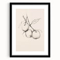 Minimalist Botanical Line Art: Sketch of Apples on Branch in Neutral Tones