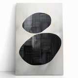 Minimalist Abstract Wall Art – Black Organic Shapes on White Canvas