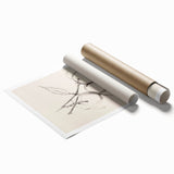 Minimalist Botanical Art: "Homegrown Fruit" Apple Branch Sketch in Neutral Tones