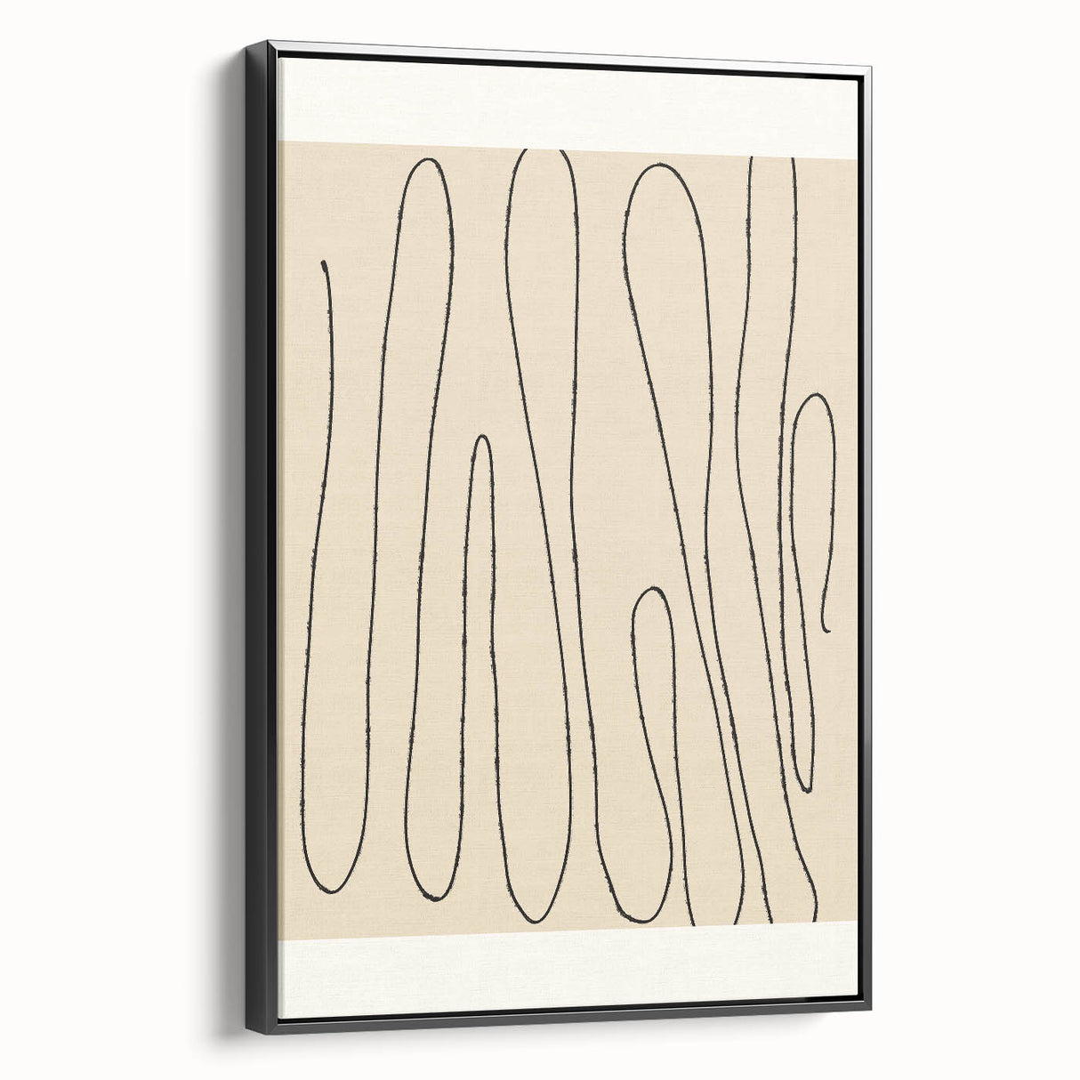 Minimalist Abstract Line Art – Modern Black and Beige Wall Art for Home Decor